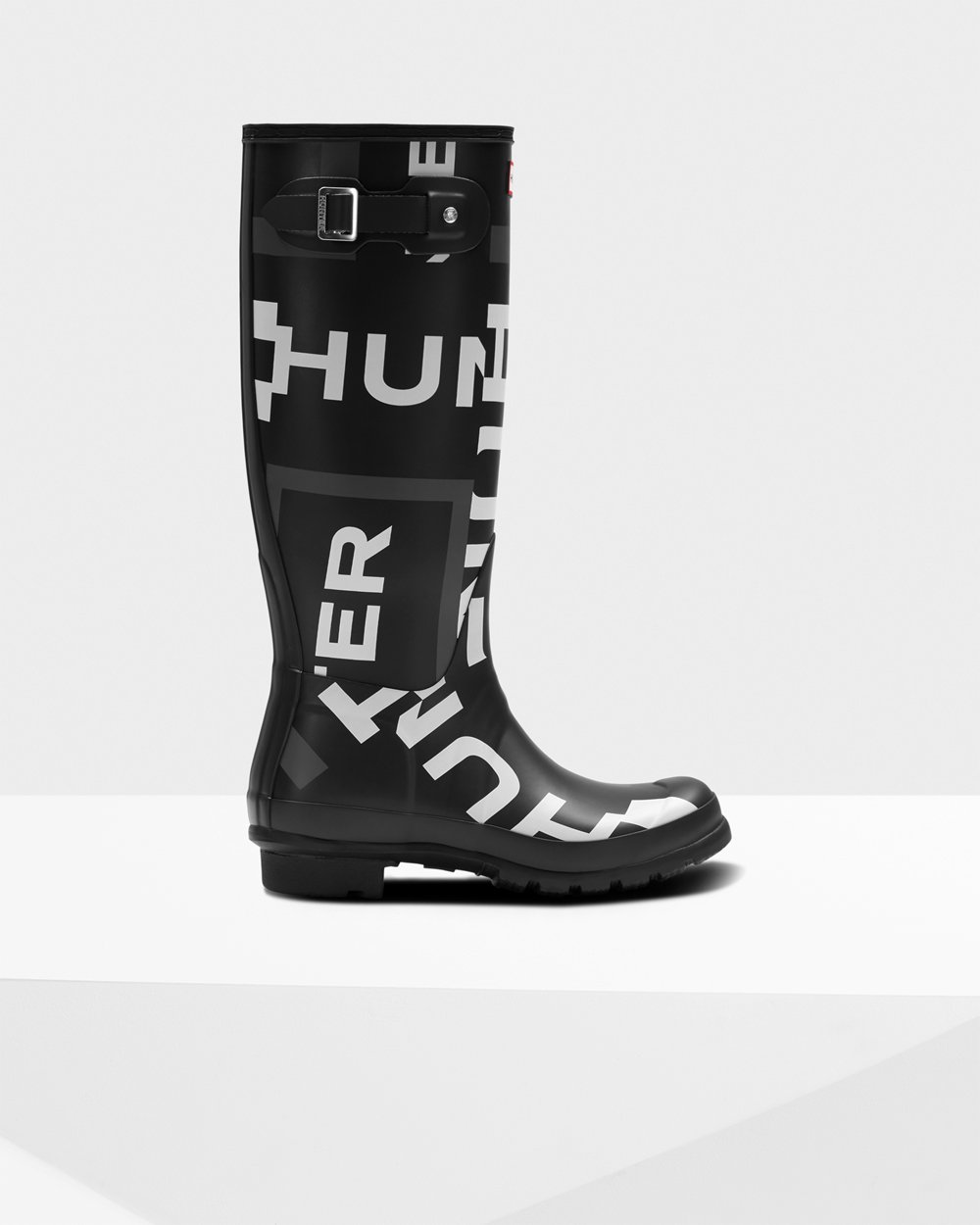 Womens Hunter Original Exploded Logo - Tall Rain Boots Black - 7543-OZTLB